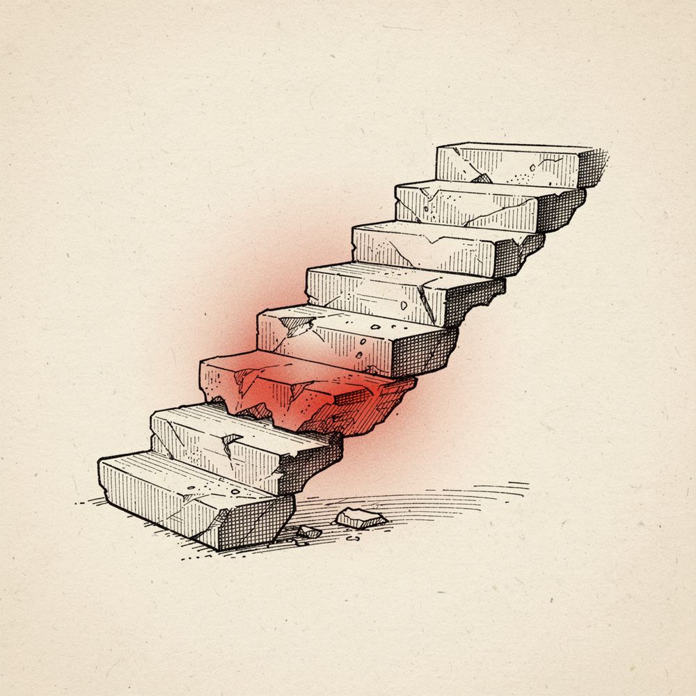 Nine steps. One of them carries the weight
